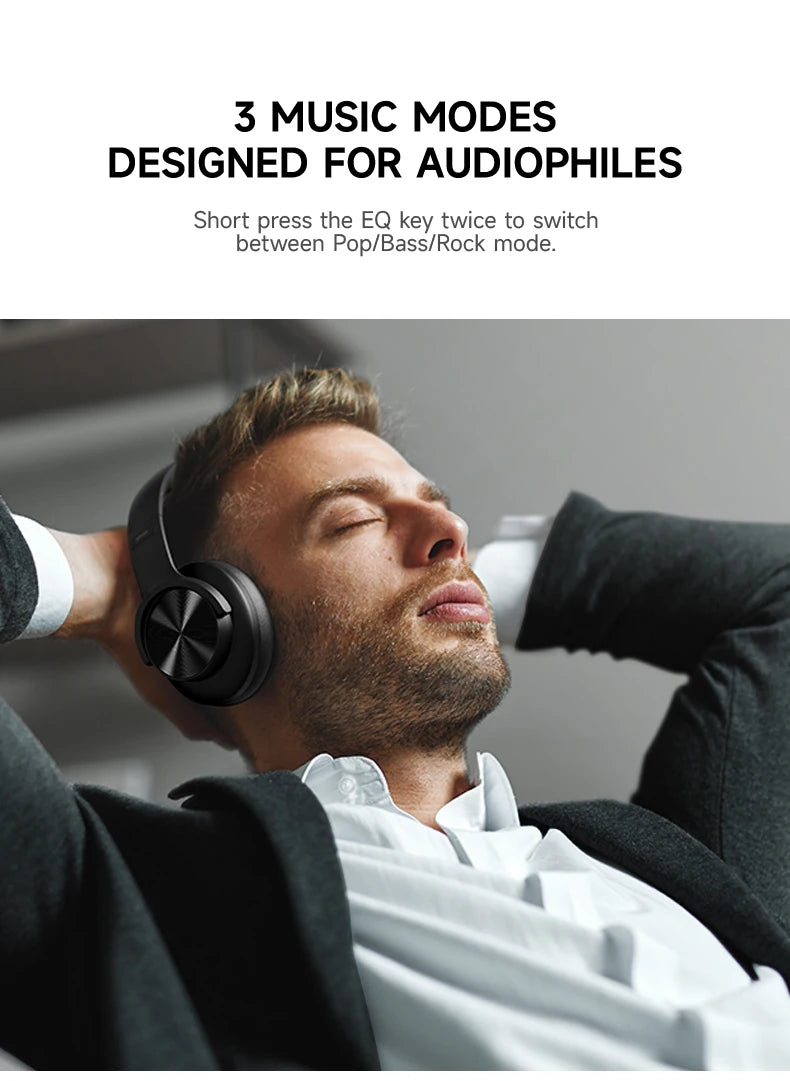 Fones de ouvido com 120 horas de reprodução, Bluetooth Picun B8 3EQ sem fio, baixa latência, chamadas viva-voz