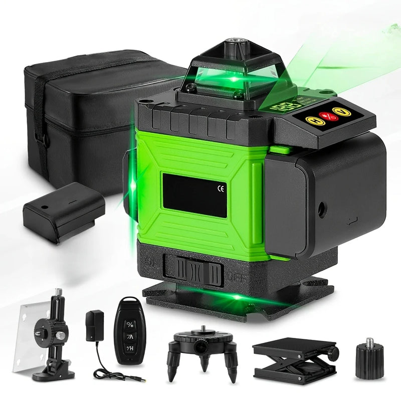 Ferramenta de construção profissional 16 linhas 4D autonivelante nível a laser estoque Brasil bateria 2400mAh controle remoto Bluetooth