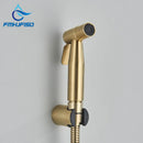 Kit de ducha manual em ouro escovado, pulverizador para bidê, torneira para bidê em aço inoxidável, válvula Shattaf, conjunto de jatos, chuveiro higiênico