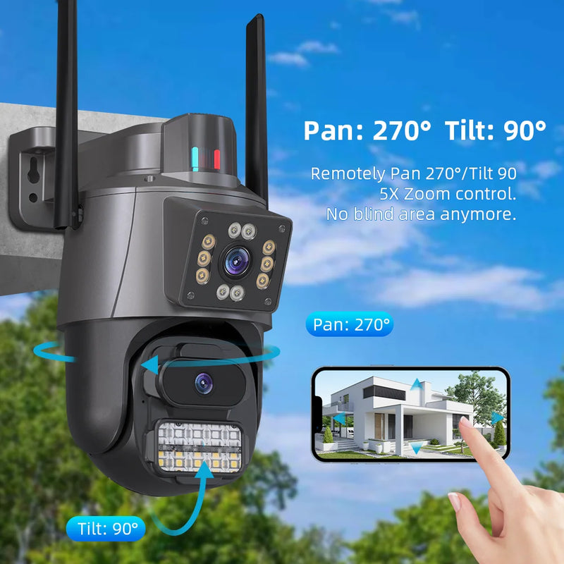 Câmera de segurança Icsee IP sem fio Wi-Fi HD 6MP 4K, ultra HD à prova d'água e prova de poeira