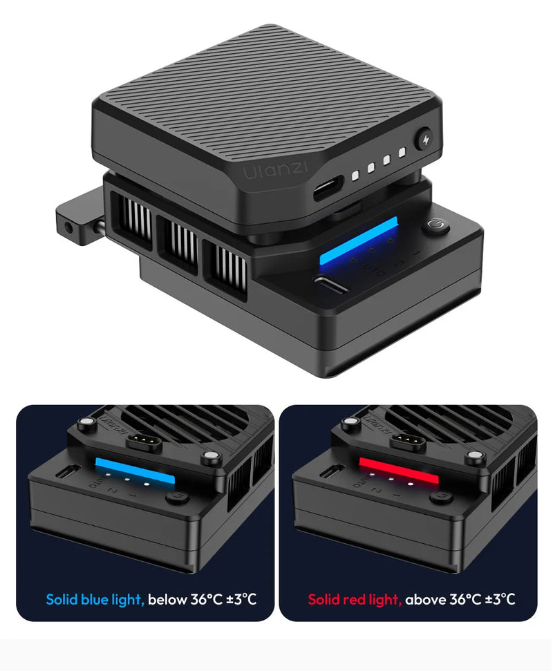 Ulanzi CU01 Termostático Semicondutor Câmera Cooler Ventilador de Refrigeração Radiador Kit de Gravação 4K Dissipador de Calor para Sony Canon Nikon