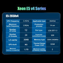 Kit de placa-mãe SOYO X99 com processador Xeon E5 2650 V4 LGA2011-3, 16 GB de RAM DDR4 (1x16 GB) de 2133 MHz e SSD NVMe M.2 SATA para computador desktop.