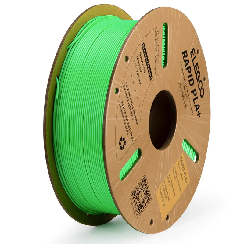 Filamento ELEGOO RAPID PLA+ de 1,75 mm, filamento para impressora 3D, suporta velocidade de impressão de 30-600 mm/s, compatível com a maioria das impressoras 3D FDM
