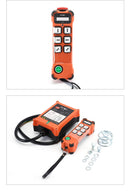 Controle remoto industrial HENJEL H106 com 6 botões para guincho hidráulico, à prova d'água.