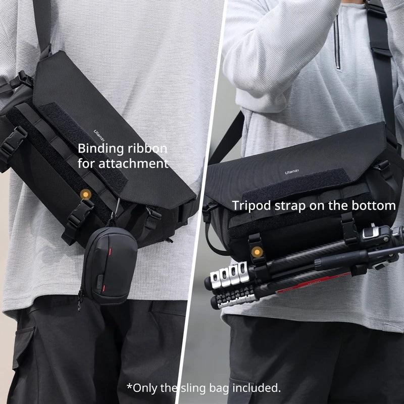 Bolsa tiracolo Ulanzi BC08 com capacidade de 9L, à prova de respingos, universal, para fotografia, bolsa transversal para câmera DSLR, organizador de viagens ao ar livre