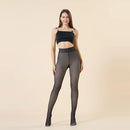 Meia-calça acolchoada quente e fria, meia-calça elástica de inverno para mulheres, superquente, de pelúcia, com pé