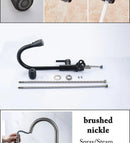 Torneira de cozinha preta, torneira de cozinha retrátil, misturador de pia de cozinha, pulverizador de jato de níquel escovado, cromado, torneira de água de cozinha