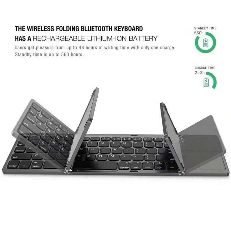 Brasil Teclado dobrável bluetooth mini teclado bluetooth com teclado touchpad sem fio teclado português brasileiro/inglês