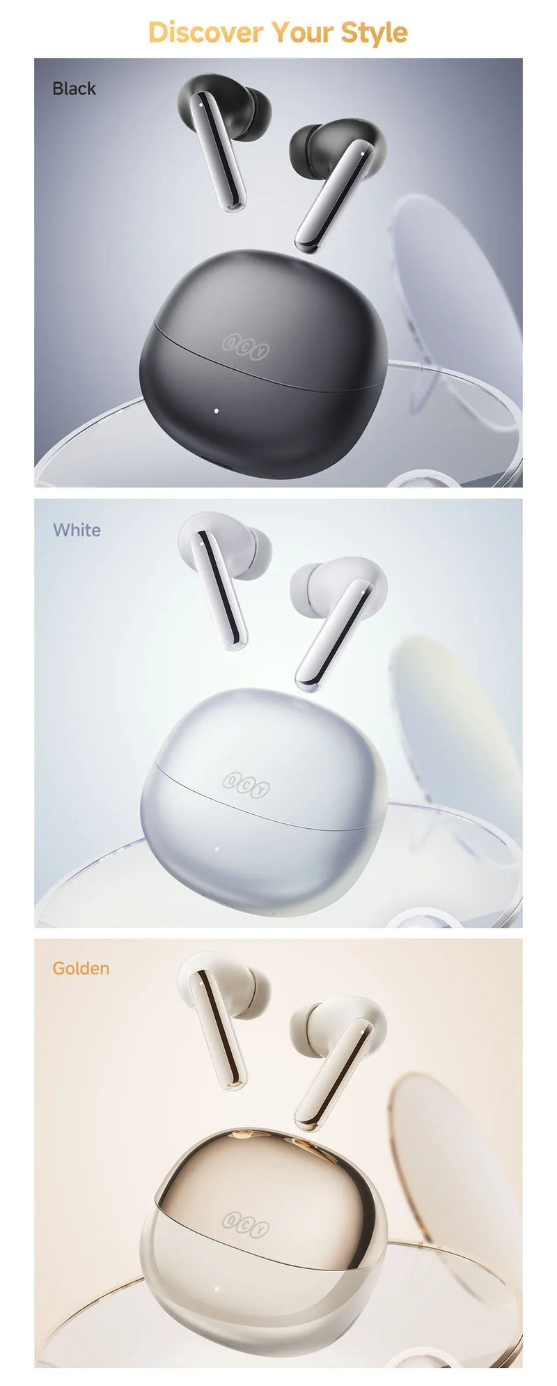 Fones de ouvido QCY MeloBuds Pro ANC Bluetooth 5.3 sem fio 46dB híbrido ANC Hi-Res LDAC fones de ouvido 6 microfones 34h detecção intra-auricular