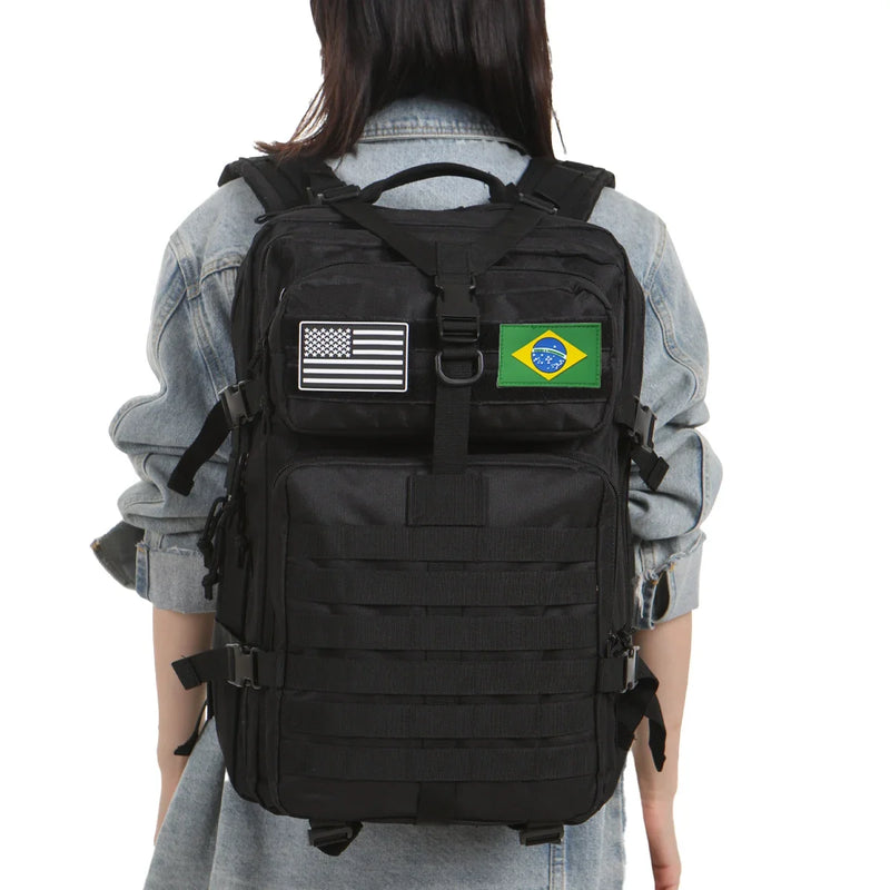 Mochilas impermeáveis de nylon 1000D para atividades ao ar livre, esportivas, táticas, para acampamento, caminhadas, pesca, caça, mochila 25L/50L