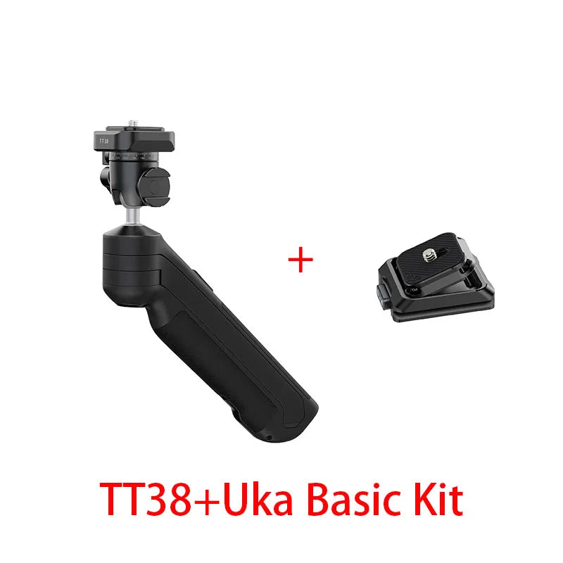 Tripé Ulanzi VlogPod TT38 com placa de liberação rápida, alça para câmera DSLR, tripé de mesa para transmissão ao vivo após selfie e vlog