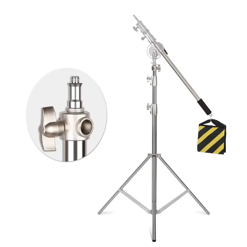 Tripé superestável de 2,9 m, grande, dobrável, suporte de luz, estrutura de elevação, rodas, fotografia, softbox, estúdio fotográfico, aço inoxidável