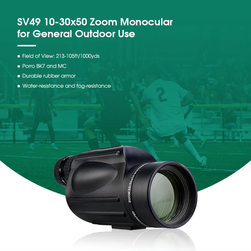 SVBONY Monoculars SV49 13/10-30X50 Telescope Professional Powerful Spyglass For Tourism Camping Gifts For Teenagers