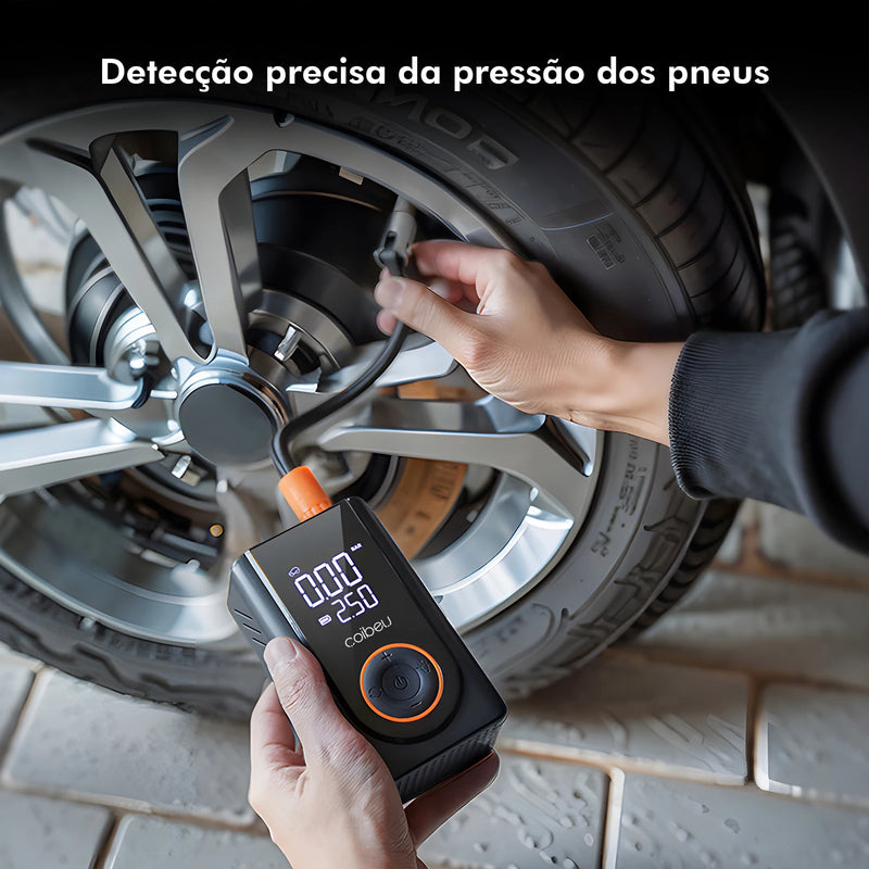 Bomba de inflação portátil sem fio de 60 W, bateria de 1800 mAh * 2,5 modos (carro/bicicleta/motocicleta), desligamento automático por LED, tipo C