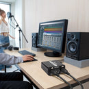 Isolador de áudio VEDO GX200, mixer de dois canais com entrada XLR de 6,5 mm, filtro de terra comum para microfone e redução de ruído.