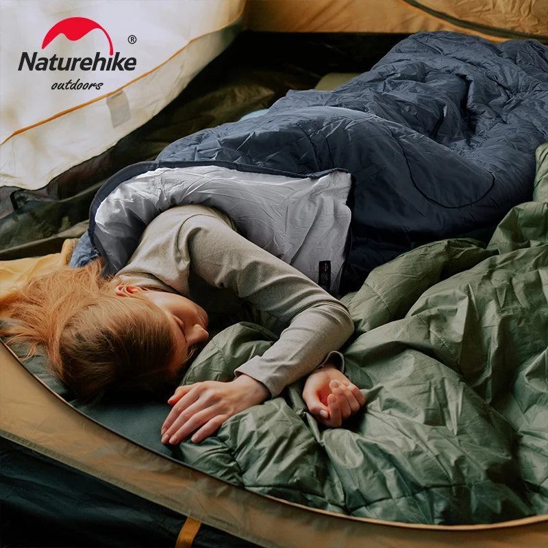 Saco de dormir Naturehike Y150 3 estações, impermeável, ultraleve, com capuz, para adultos, acampamentos ar livre