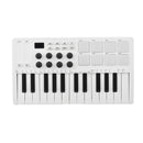 Teclado controlador MIDI M-VAVE de 25 teclas, mini teclado USB com 25 teclas sensíveis à velocidade, 8 pads retroiluminados RGB e 8 knobs.