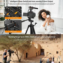 Microfone shotgun sem fio Comica VM40 2.4G supercardióide de dois canais para câmera/smartphone/PC e transmissões ao vivo no YouTube.