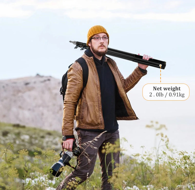 Tripé extensível SH 190 cm com parafuso de 1/4 e rodas, controle remoto Bluetooth para câmera DSLR, smartphone, luz de preenchimento, microfone, tripé