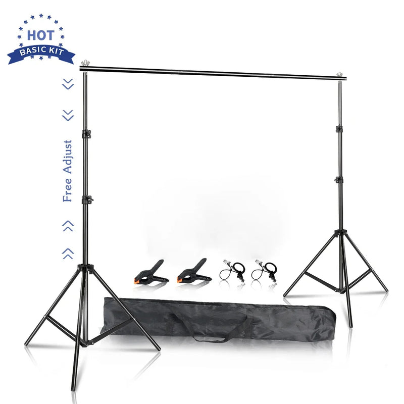 SH Fotografia Fundo Suporte de Fundo Kit de Suporte de Tela de Quadro com Estojo de Transporte para Estúdio de Fotografia e Vídeo de Musselina