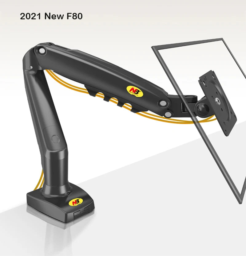 Suporte de monitor LCD LED de mesa de 17 a 30 polegadas com mola a gás F80 Braço ergonômico Suporte de gás Flexi Mount Carga 2 a 9 kg