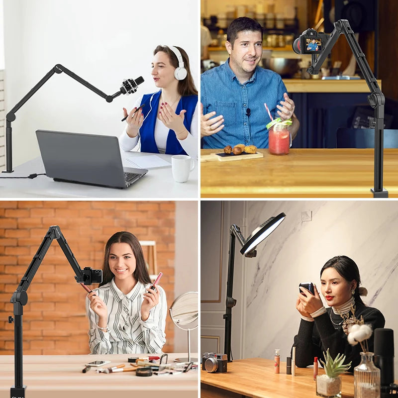 Suporte para microfone de mesa VIJIM LS24, braço de microfone com suspensão ajustável em 360° e parafuso de 1/4, suprimentos para estúdio fotográfico
