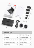 Microfone de lapela sem fio Ulanzi A100 profissional com 20 m de comprimento e gravação de áudio e vídeo para iPhone 16/15 e câmera de celular Android
