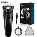 Sejoy Barbeador Elétrico para Homens Barbeadores Elétricos Recarregáveis Rotativos Barbeador Portátil de Viagem Ideia Presente Aparador de Barba