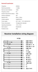 Controle remoto sem fio HENJEL H108 para guindaste de cauda de aeronave industrial com 8 teclas e velocidade única.