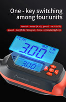 Chave de torque digital ajustável de 0,6 a 340 N.m, precisão de 2%, com alerta LED/sonoro para carros, motos e motocicletas.