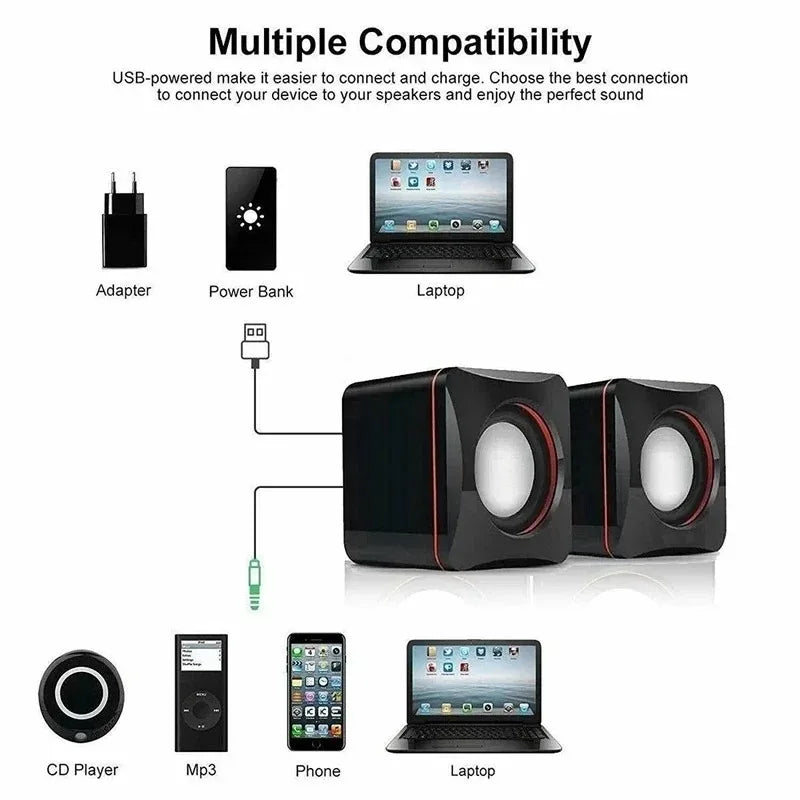 Alto-falante USB 6w Mini alto-falante 2.0 para laptop e computador