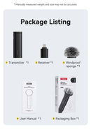 Microfone de lapela sem fio Ulanzi VM-10, mini microfone portátil para gravação de áudio e vídeo para iPhone, Android, transmissão ao vivo e jogos