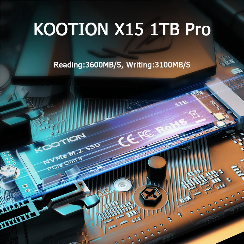 KOOTION X15Lite PCIe M2 SSD NVME M.2 SSD Drive 1TB 512GB 256GB Solid State Drive Internal Hard Disk SSD For Laptop Desktop