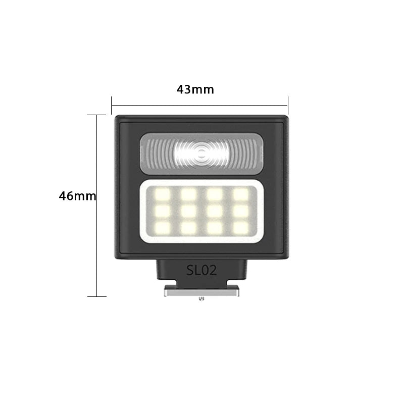Ulanzi SL01 SL02 Mini Câmera Flash Light SpeedLite GN8 6500K para Canon Sony Nikon Fuji Câmera DSLR Vlog Live Fotografia ao ar livre