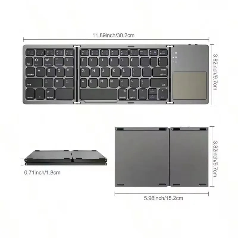 Brasil Teclado dobrável bluetooth mini teclado bluetooth com teclado touchpad sem fio teclado português brasileiro/inglês
