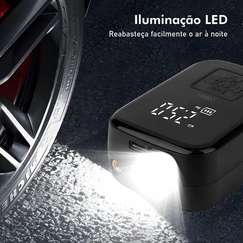 Compressor de ar portátil, mini compressor de ar portátil, bomba de enchimento de pneu de carro, bomba de ar portátil, iluminação LED