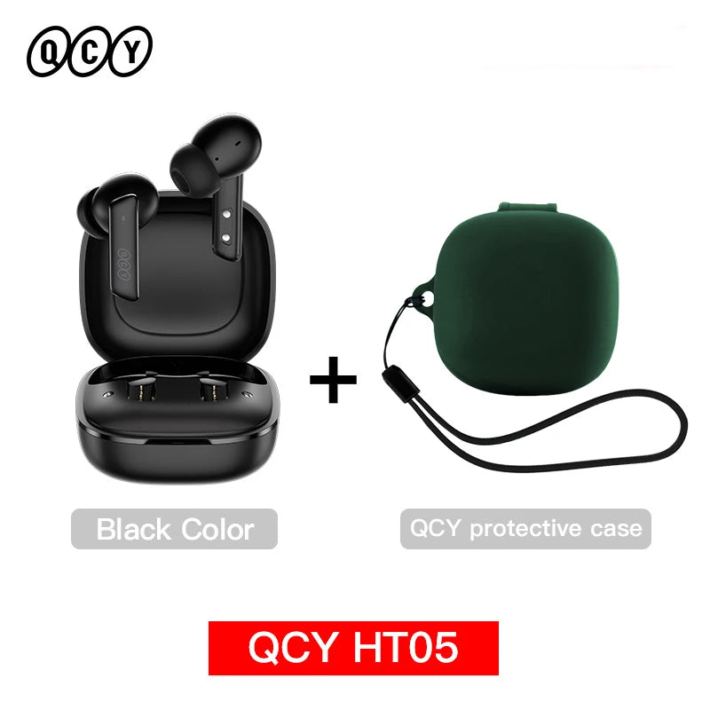 Fone de ouvido sem fio QCY HT05 ANC com cancelamento de ruído de 40 dB, Bluetooth 5.2, 6 microfones, ENC HD, chamada, TWS, modo de transparência