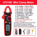 Alicate Amperímetro UNI-T UT204 Plus UT210E UT210D AC/DC Voltímetro Digital Amperímetro Alicate Multímetro Multitester Elétrico Profissional