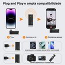 Microfone de lapela sem fio Ulanzi A100 profissional com 20 m de comprimento e gravação de áudio e vídeo para iPhone 16/15 e câmera de celular Android