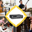 Teyun Q-24 Interface de Áudio Profissional Universal USB para Computador, Placa de Som com Monitoramento, Guitarra Elétrica e Gravação ao Vivo