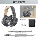 Fones de ouvido com fio Oneodio Pro 10, áudio de alta resolução, fone de ouvido com fio, estéreo, profissional para DJ, com microfone, sobre a orelha, fone de ouvido de estúdio