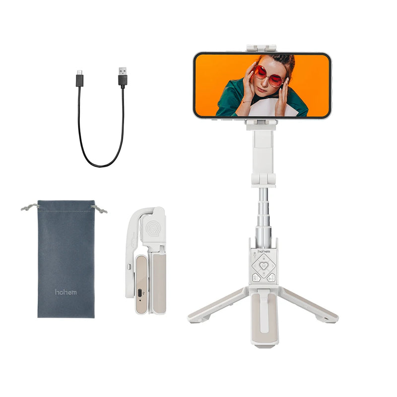 Estabilizador Gimbal Portátil Hohem iSteady Q para Celular, Haste Extensora, Tripé Ajustável com Controle Remoto para Smartphone