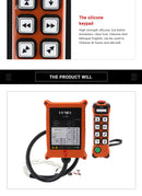 Controle remoto sem fio HENJEL H108 para guindaste de cauda de aeronave industrial com 8 teclas e velocidade única.