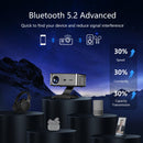 Projetor externo XIWBSY 2025 4K, 40000 lúmens, foco automático, projetor inteligente, vídeo 8K, home theater, Wi-Fi 6, Bluetooth 5.3, projetor portátil.