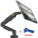 Suporte de monitor LCD LED de mesa de 17 a 30 polegadas com mola a gás F80 Braço ergonômico Suporte de gás Flexi Mount Carga 2 a 9 kg