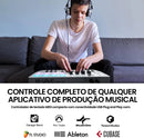 Controlador de teclado MIDI USB M-VAVE com 25 teclas, 8 pads de bateria retroiluminados, 8 knobs e 2 touch strips. Instrumentos musicais para teclado.