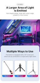 Ulanzi i-Light VL119 RGB Bastão de luz portátil LED RGB 2500-9000K - Iluminação fotográfica Tubo magnético Luz para vídeo Vlog