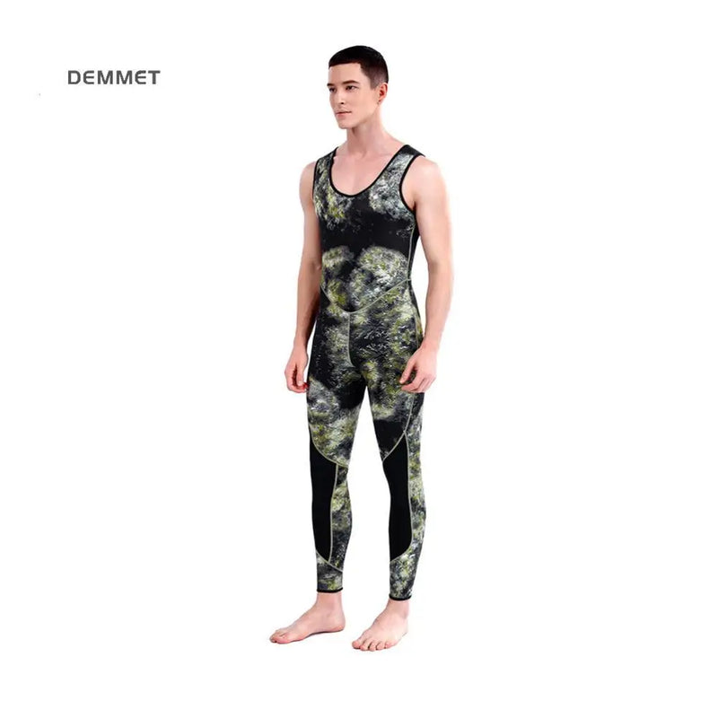 Roupa de mergulho camuflada HOT 3mm, roupa de pesca submarina, mergulho, manga comprida, fissão de neoprene, submersível, para homens, manter aquecido, tops e calças