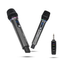 Kit 2 microfones profissional, sem fio portátil, display LED, UHF duplo, redução de ruído, sinal estável