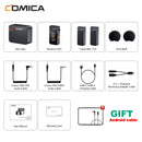 Microfone de lapela sem fio Comica Vimo C C3 C2 C1 2.4G para câmera de smartphone, vlog, streaming de YouTube vs Rode GO II